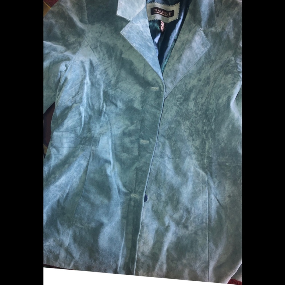 Blue suede blazer size medium